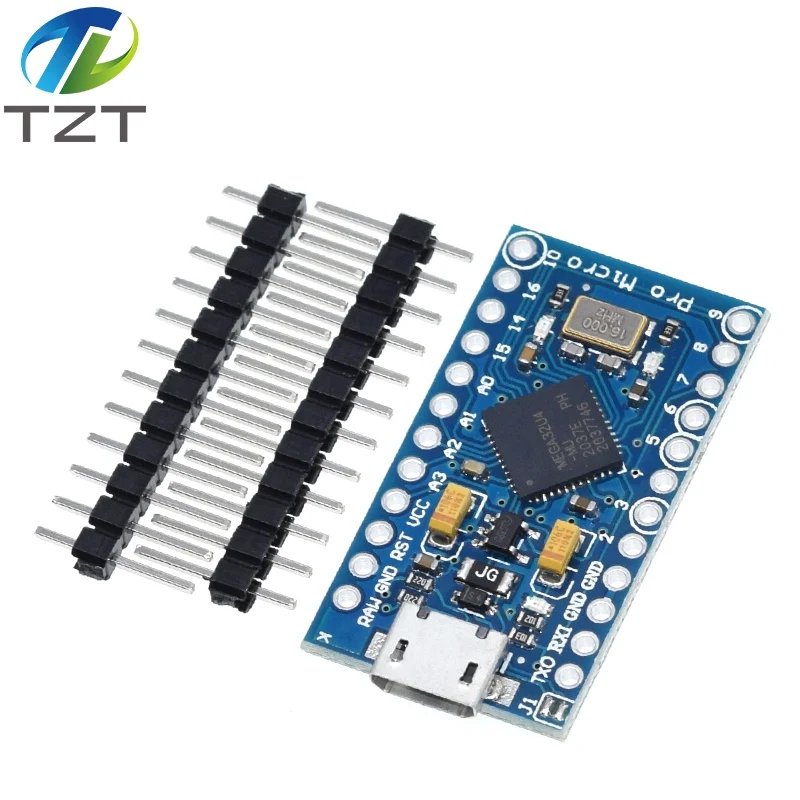 TZT Pro Micro ATmega32U4 5 в 16 МГц Замена ATmega328 для Arduino Mini с 2 рядным штырьковым разъемом Leonardo