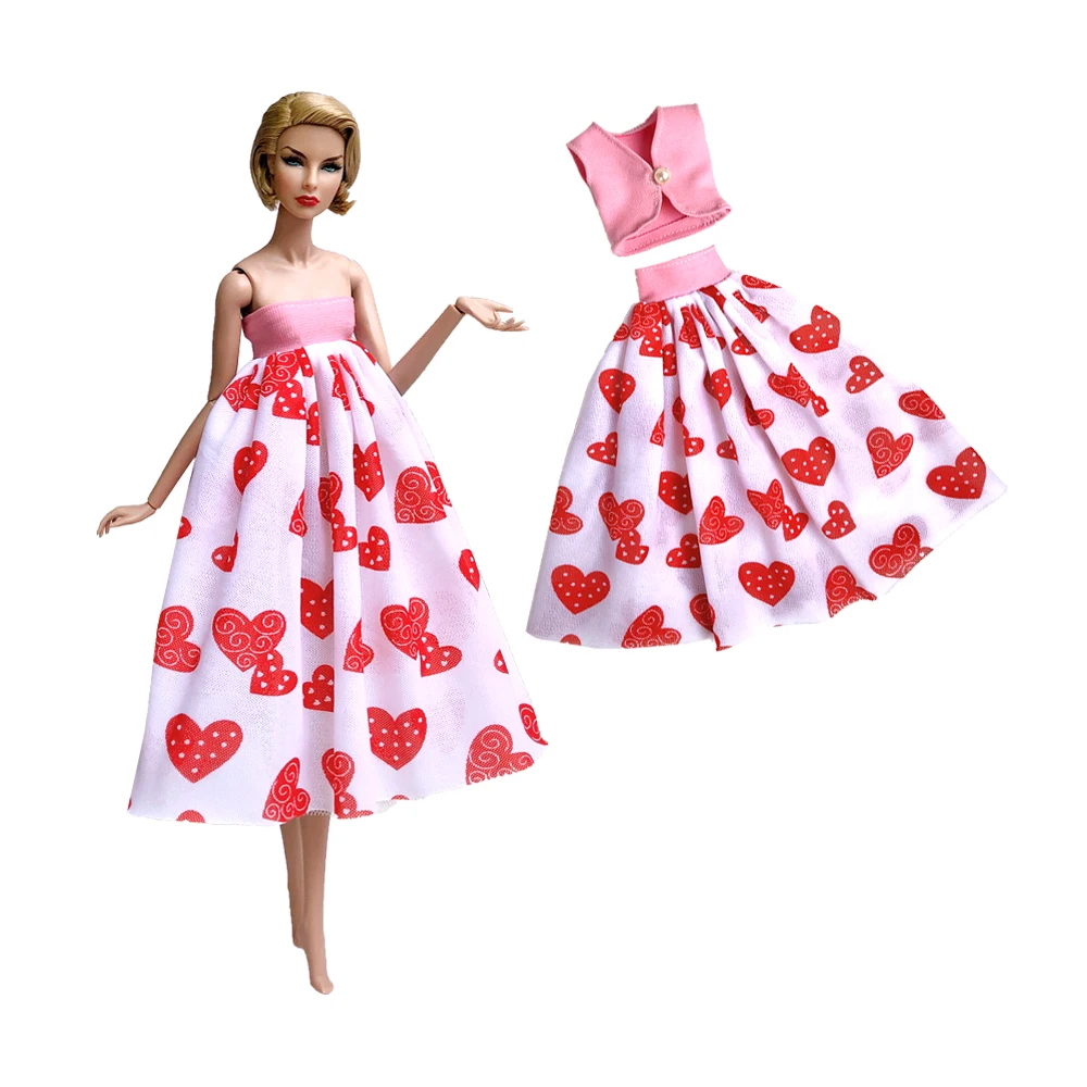 NKMix Style Newest Doll Dress Handmade Clothes Top Fashion Dress For Barbie Noble Doll Skirt Accessories Girls' Gift Toys JJ