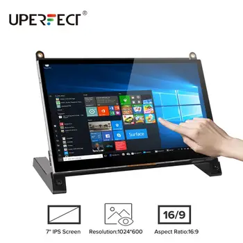 

UPERFECT 7inch Protabel Monitor with 16:9 IPS Touch Sreen 178 Angle View For Raspberry Pi Windows XBOX Switch PS4 Display sreen