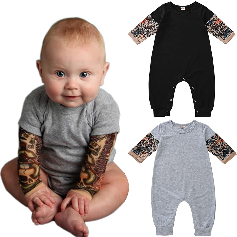 Рукава для татуировок младенцев комбинезон мальчиков с защитой от