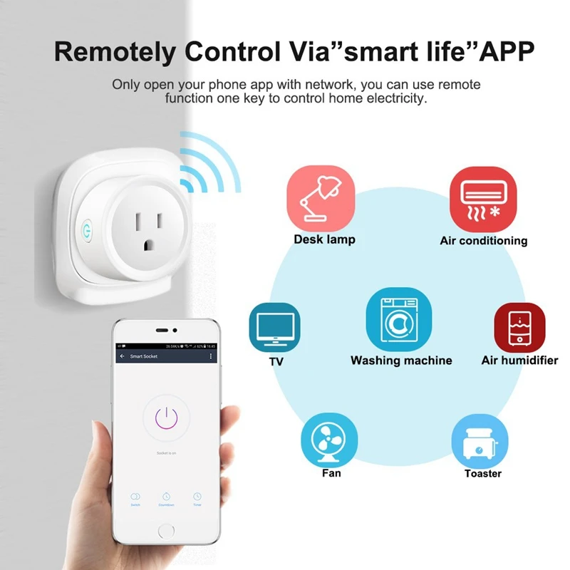 Умная розетка WiFi мини-розетка для умного дома с дистанционным управлением бытовая техника и электрооборудование, для Alexa Echo Google Assist
