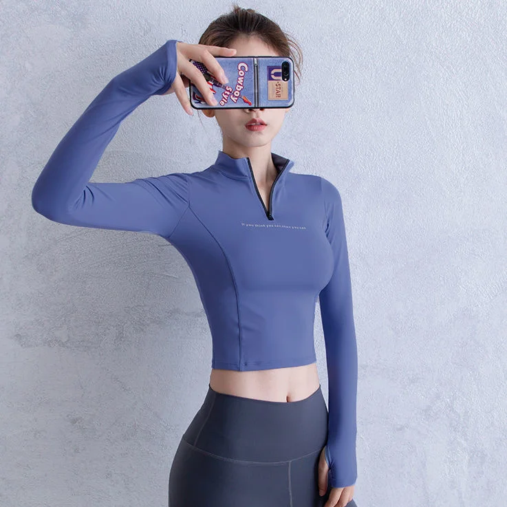 Yoga Crop Top Yoga Top Manica Lunga Vestiti Estivi T-Shirt Vestiti Top Deportivo Mujer Camisetas