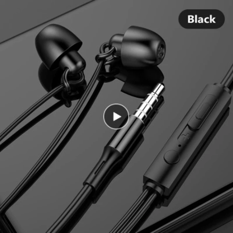 Auriculares con cancelación de ruido para teléfono móvil, cascos con micrófono de silicona blanda, HiFi, insonorizados, sin presión, enchufe de 3,5mm