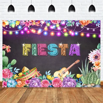 

Fiesta Backdrop for Photography Colorful Rainbow Glitter Photo Background Mexican Themed Party Photographic Studio Photocall