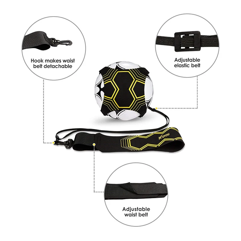 Adjustable Football Kick Trainer Soccer Ball Children Practice Solo Aid Assistance Waist Belt Control Skill Training Band XA32L football training belt