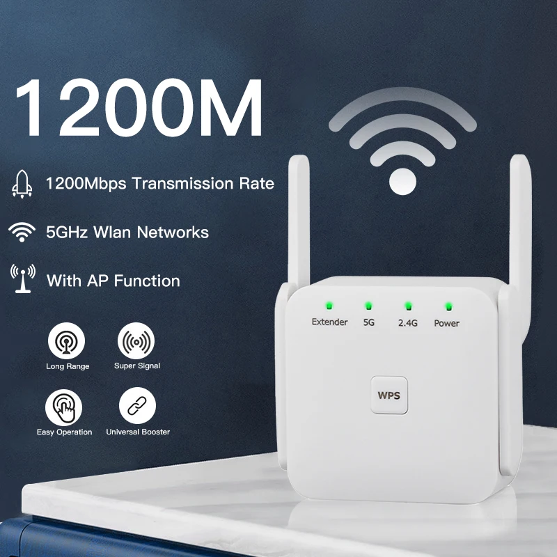 5Ghz WiFi Repeater Tốc Độ 1200Mbps Router Không Dây Mở Rộng Sóng Wifi 2.4G & WiFi 5GHz Tầm Xa Bộ Khuếch Đại Tín Hiệu tăng Áp Wlan WiFi Repiter spectrum wifi amplifier Wireless Routers