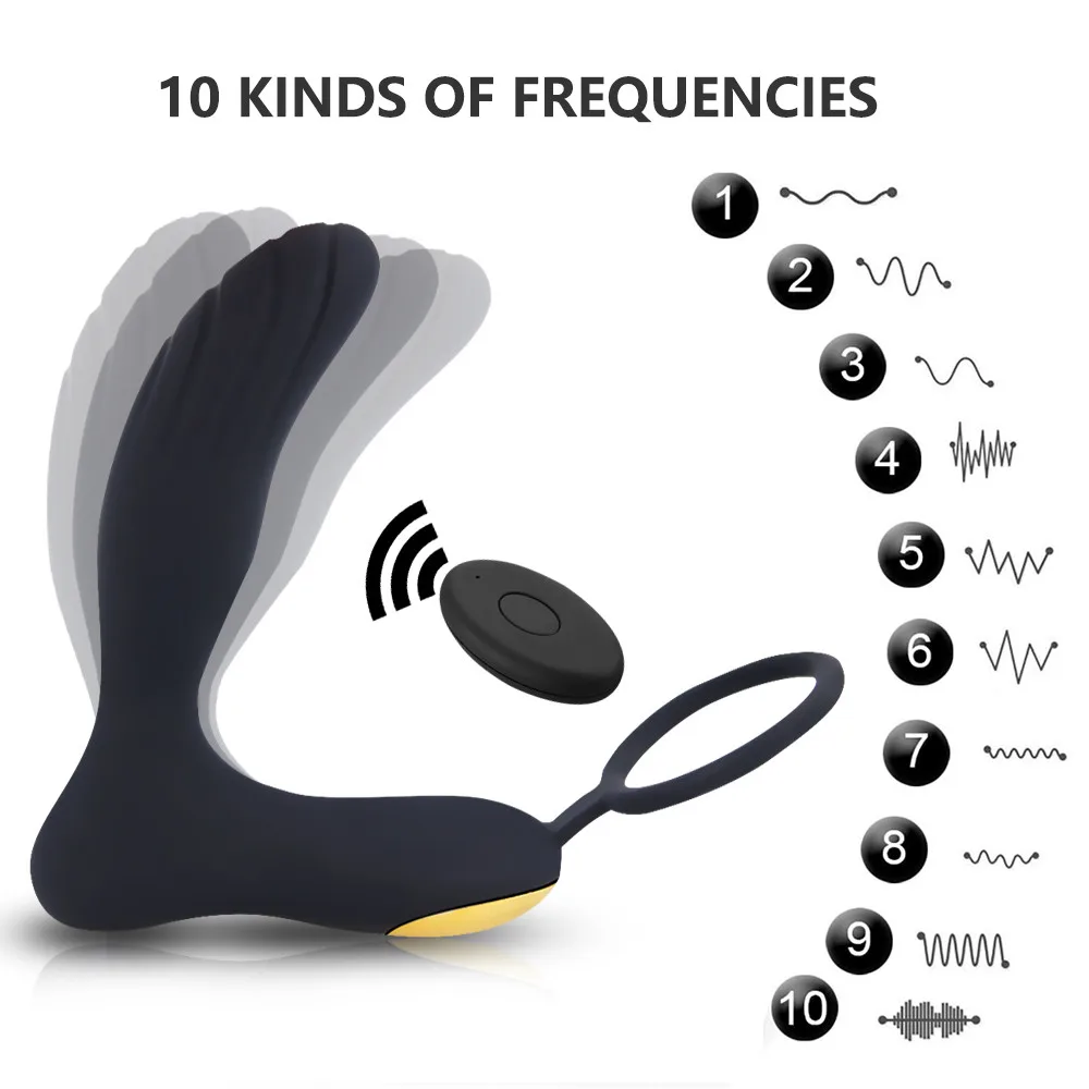 Wireless Remote Cotrol Anal Vibrator Male Prostate Silicone Massage Anal Plug Butt Plug Delay Ejaculation Ring Toys for Adults (8)