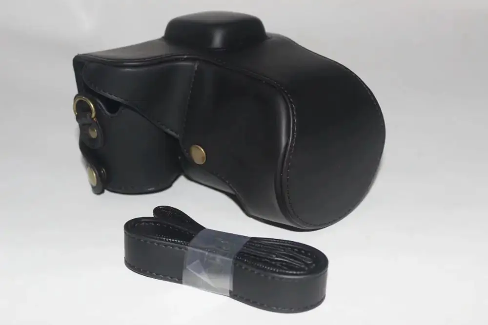 Black Винтажная кожаная сумка для камеры samsung NX300 NX-300 чехол для камеры с плечевым ремнем из искусственной кожи чехол для камеры - Цвет: Black