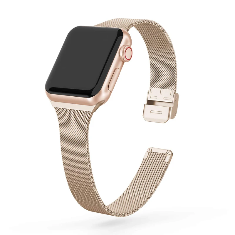 Ремешок Миланская петля для Apple watch band 40 мм 38 42 44 браслет из нержавеющей стали Iwatch