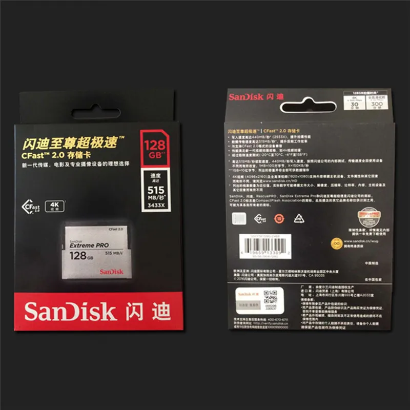 SanDisk Extreme Pro CFast2.0 cf карта 128 Гб 64 515MBS памяти ГБ флеш Carte Memoire CF для камеры|Карты