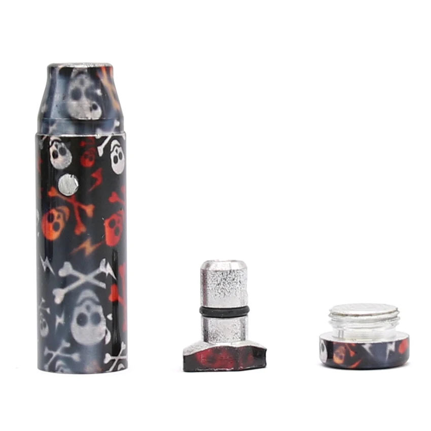 1PCS New Arrival Metal Aluminum 50mm Weed Leaf Snuff Bottle With A Floral Cartridge Snuff Bullent Accessories