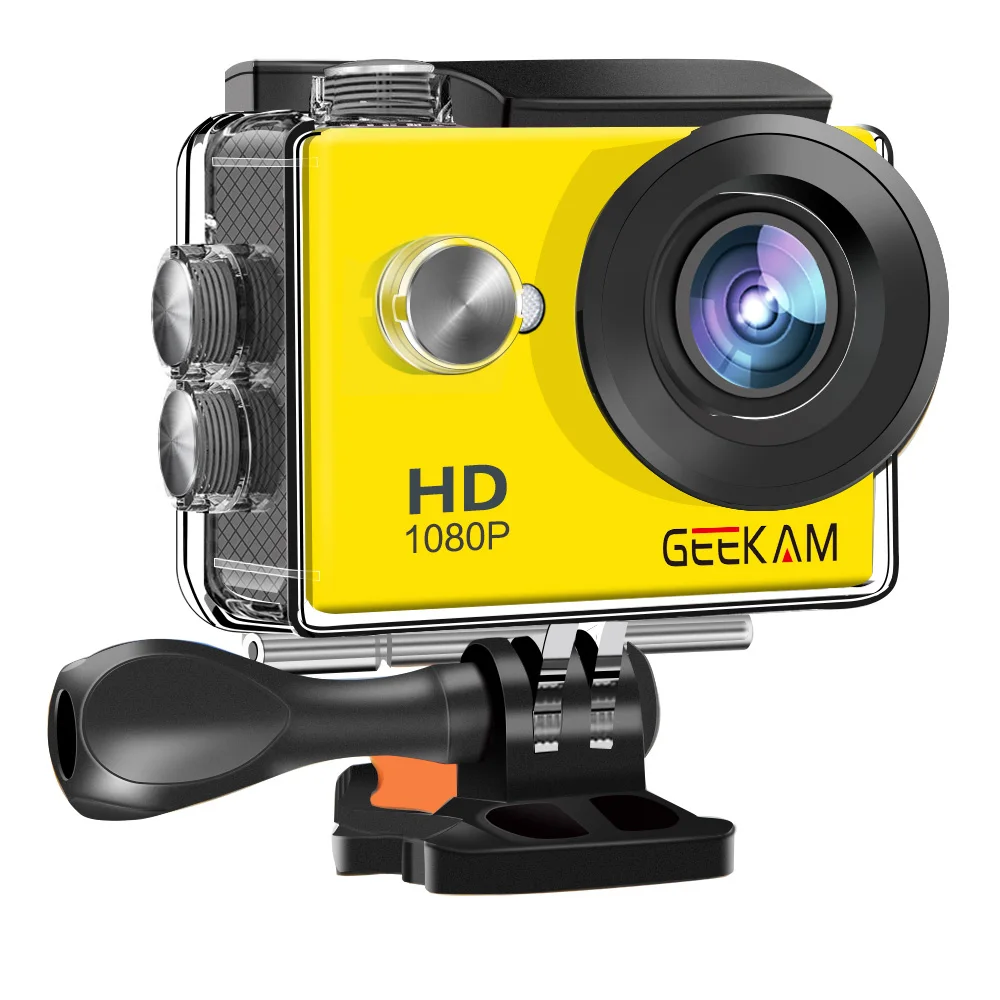 GK-A9 Yellow GEEKAM A9 экшн-камера Full HD 1080P 2," экран 30 м водонепроницаемый шлем мини видео запись камера s Спортивная камера DVR - Цвет: GK-A9 Yellow