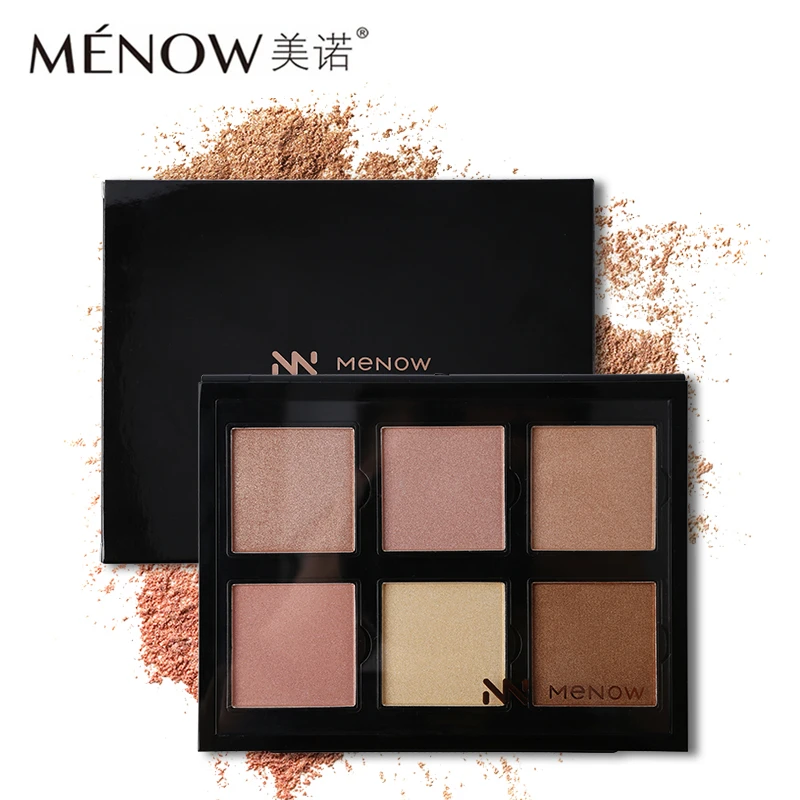 

Menow 6 Color Iluminador Highlighting Glow Kit Shimmer Makeup Palette Natural Pigmented Face Powder Bronzers Highlighter Palette