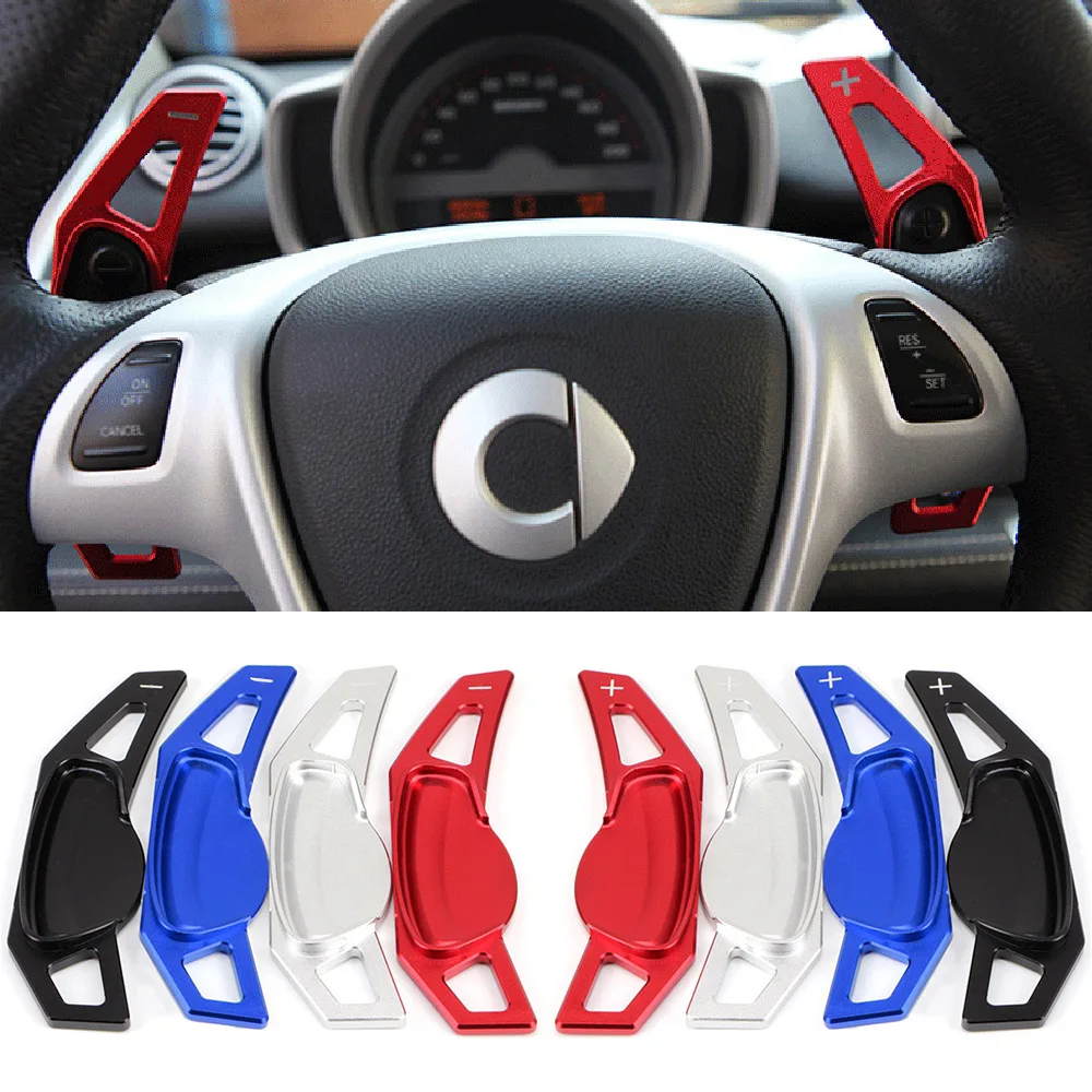 DFMY Fit for Smart Fortwo Cabrio Forfour 451 453 Crosstow Car Steering Wheel Shift Paddle Gear Paddles DSG Extender Stickers Accessories Color Name : Black