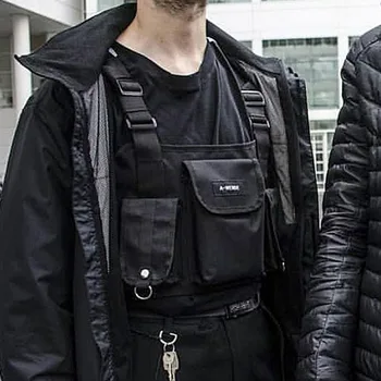

Male Functional Kanye Hip Hop Vest Bag Men Women Tactical Streetwear Waist Bags Female Waist Packs Fashion Men Chest Rig Bag