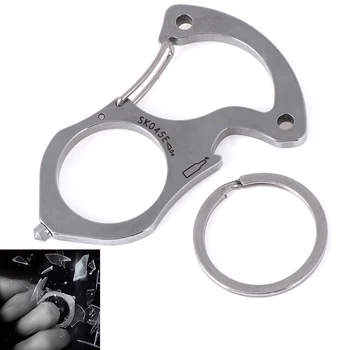 

1PC Stainless Steel outdoor camping survival tools key chain/ring/buckle edc tool
