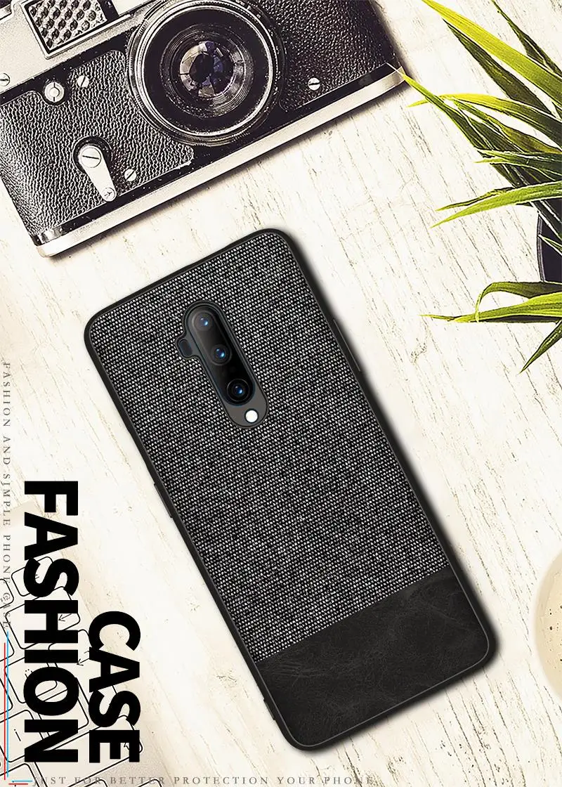 Для oneplus 7T Pro Чехол Мягкий силиконовый край+ твердая ткань текстура защитный чехол на заднюю панель для one plus 7T oneplus 7t 1+ 7T pro