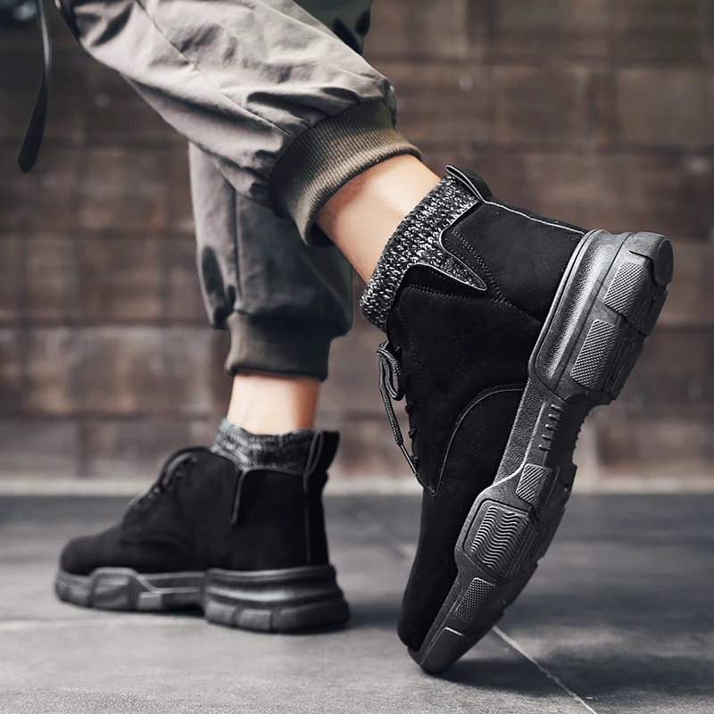 Men Tactical Boots Winter Leather Special Force Desert Ankle Combat Boots Men Leather Snow Boots Army Footwear Big Size