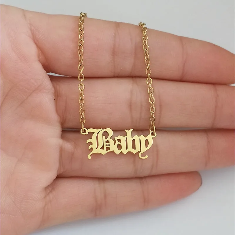 Gold Baby 10 шт. ожерелье с ангелом, Очаровательное ожерелье принцессы, ювелирные изделия из нержавеющей стали, ожерелье для маленькой девочки, подарок для женщин и детей - Окраска металла: Gold Baby