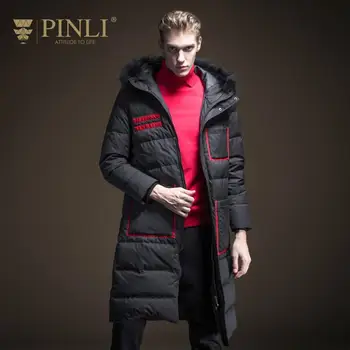 

Sobretudo Down Jacket Special Offer Pinli New Winter 2019 Men's Hooded Wool Collar Medium Long Coat B194108806