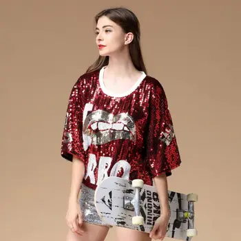 

Women Nightclub Costumes Singer Performance Jazz Dance Clothes Hip Hop Hip-hop Clothes Cheer Sequin Tops