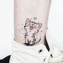 

Waterproof Temporary Tattoo Sticker Cute Starry Kitten Cartoon Design Body Art Fake Tattoo Flash Tattoo Arm Leg Male Female