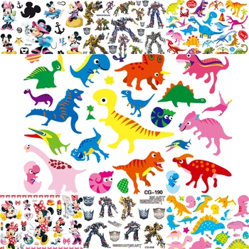 

Colorful Funny Cartoon Dinosaurs Temporary Tattoos For Kids Baby Arm Hand Fake Tattoo Sticker Boys Girls Jurassic Body Art Tatoo