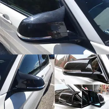 

Pair Carbon Fiber look Car Rear View Mirror Cover Cap For BMW F20 F22 F30 F31 F32 F33 F36 F34 F35 car accessiores black