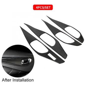 

For Infiniti Q50 Q50L 2013-2017 2018 Real Carbon Fiber Inner Door Handle Bowl Cover Trim Decor Decoration Sticker Car Styling