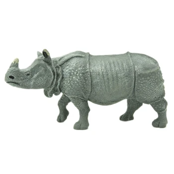 

TLAND Indian Rhino Model PVC Toy Home Decoration Children Education Gift