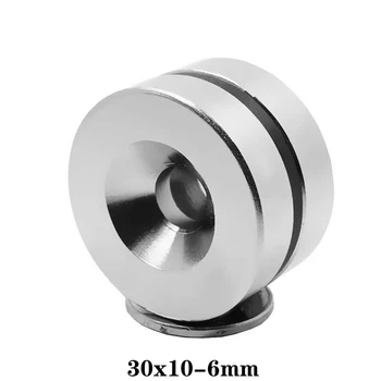 

1~10PCSpcs 30x10-6 Powerful Magnets 30*10 mm Hole 6mm Permanent Round Countersunk Neodymium Magnetic Magnet 30X10-6mm 30*10-6 mm