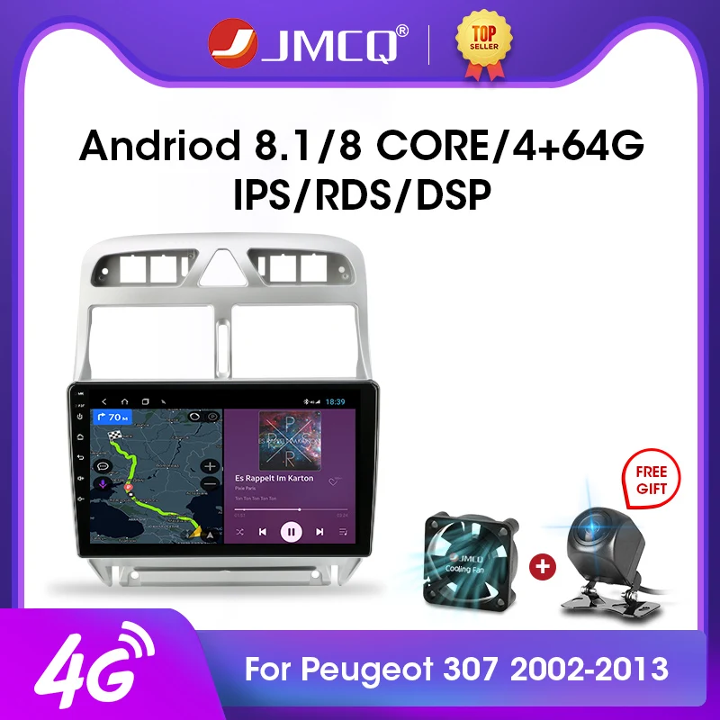 Мультимедийная магнитола JMCQ для Peugeot стерео система на Android 9 0 2 Гб ОЗУ 32 ПЗУ с 4 Wi Fi
