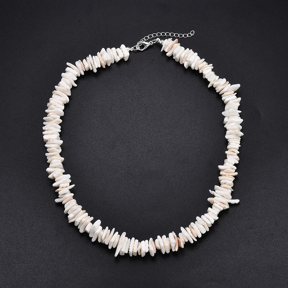 Collar De conchas para hombre y mujer, gargantilla De conchas blancas naturales, a la Kolye|Collares tipo gargantilla| - AliExpress