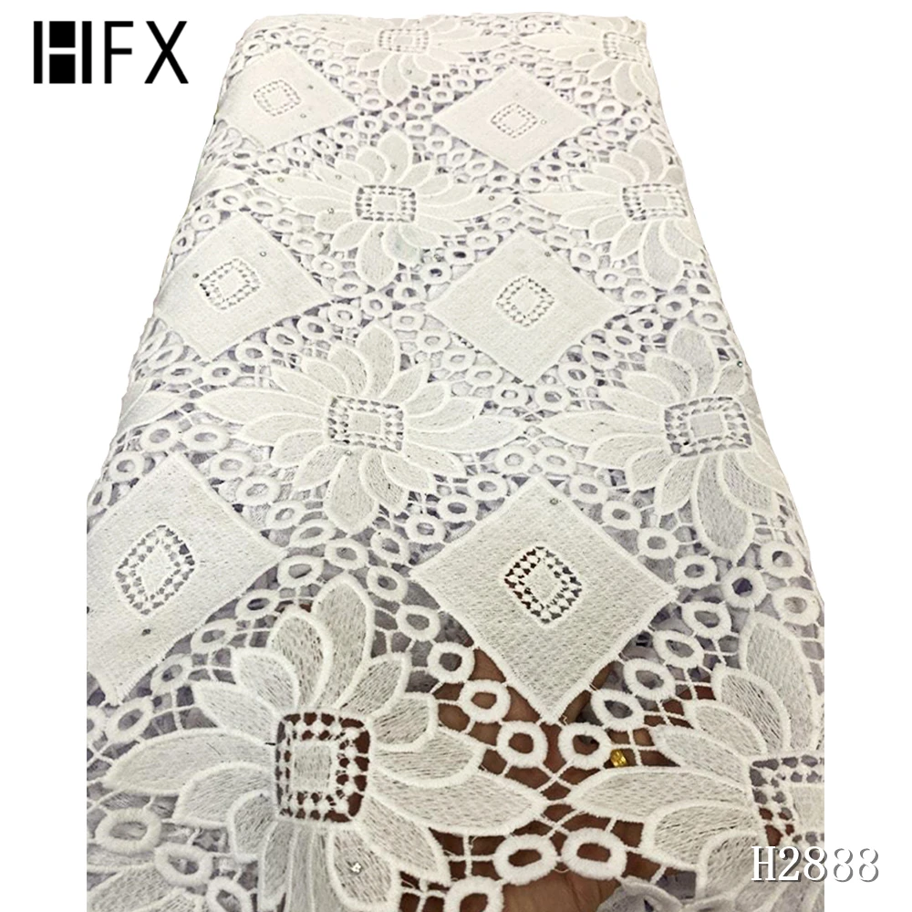 HFX 2019 новейшая вышитая нигерийская гипюровая кружевная ткань с французским