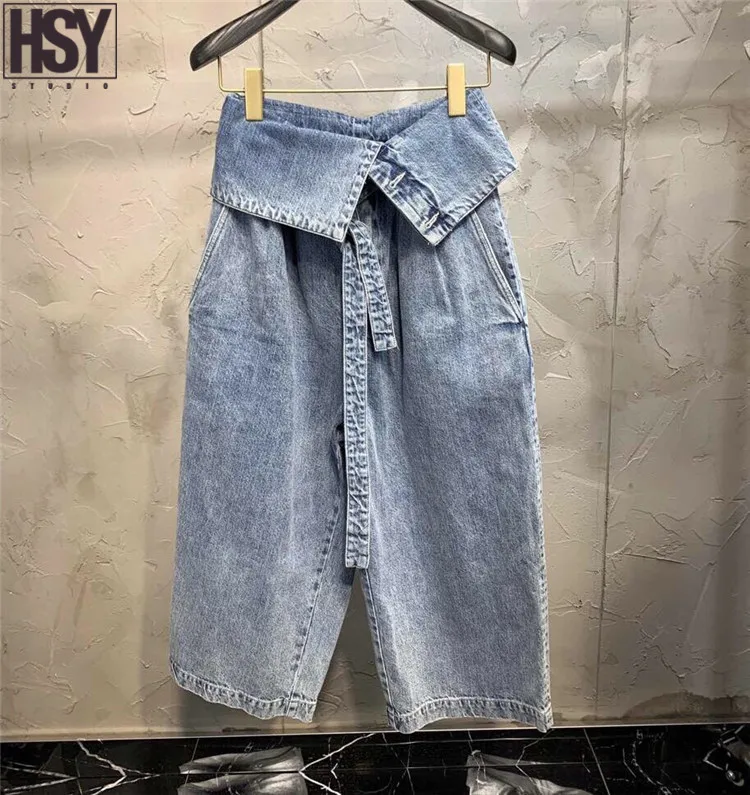 【HSY】2019 новые уличные тренды легко сочетаются Модные женские джинсовые