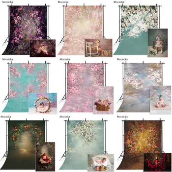 

Photography Background Oil Painting Floral Newborn Kids Portrait Backdrop for Photographic Studio Bride Spring Flower Abstract