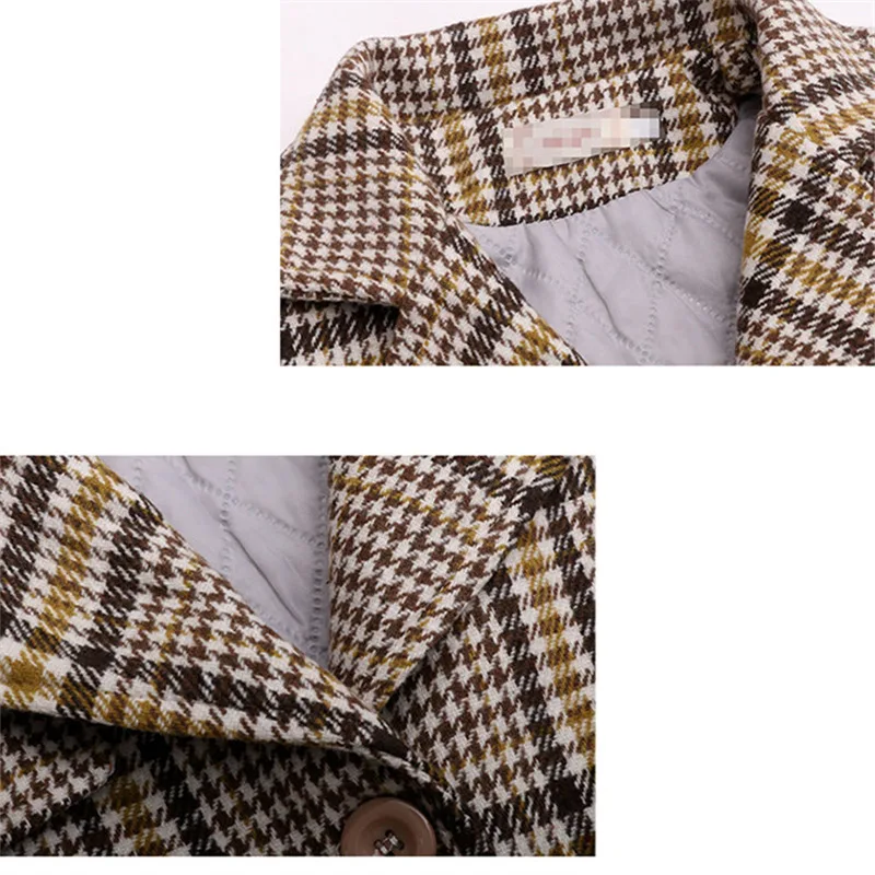 Роскошное Брендовое зимнее шерстяное пальто для девочек, бархатная утепленная куртка, повседневная клетчатая куртка, теплое Детское пальто, шерстяная одежда для малышей, От 4 до 13 лет
