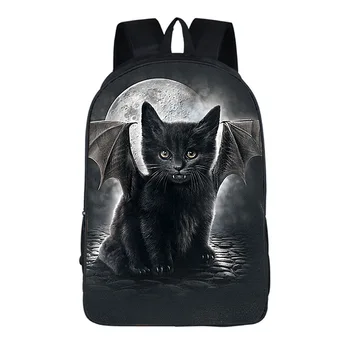 

New fashion girl schoolbag cute black cat print children orthopedics backpack children schoolbag Mochila Infantil