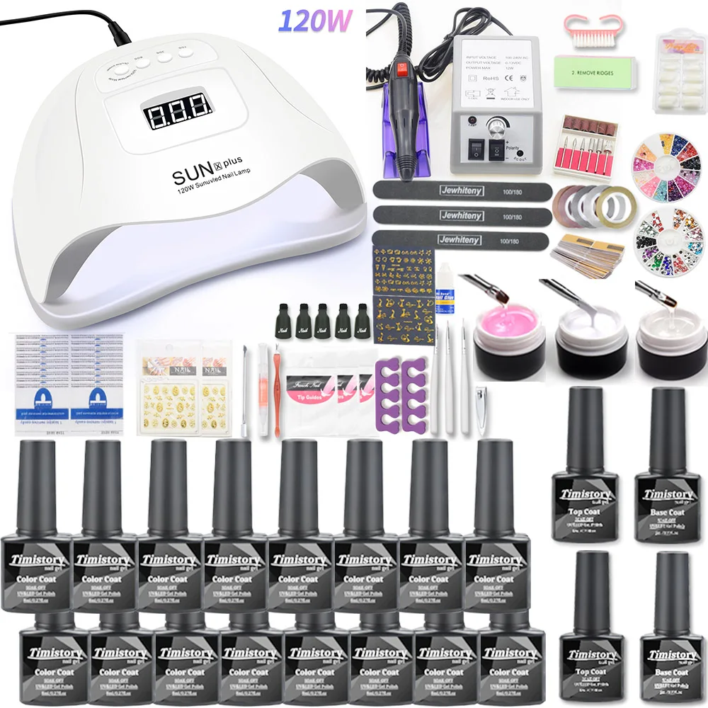 Billige Gel Nagel Set 120W UV Lampe Nagel Trockner Für Maniküre Gel Elektrische Nagel Bohrer Für Nail art Nagel Bohrer maniküre Maschine Cutter Werkzeuge
