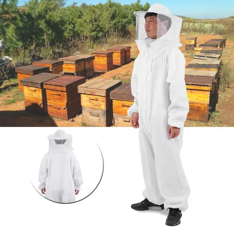 Костюм пчеловода из хлопка, профессиональные перчатки для удаления пчеловодства, шляпа, одежда, защитный костюм, оборудование для пчеловодства-XXL