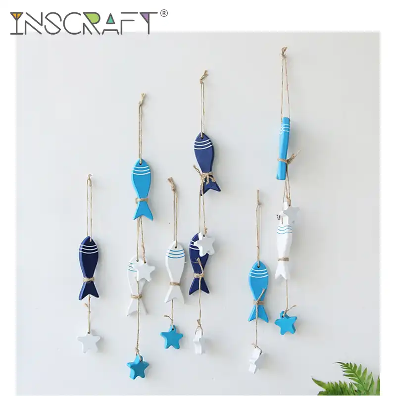 Nautical Beach Wooden Fish Starfish Home Wall Decor Mediterranean Bathroom Wall Decorative Hanging Ornament Shells Starfishes Aliexpress