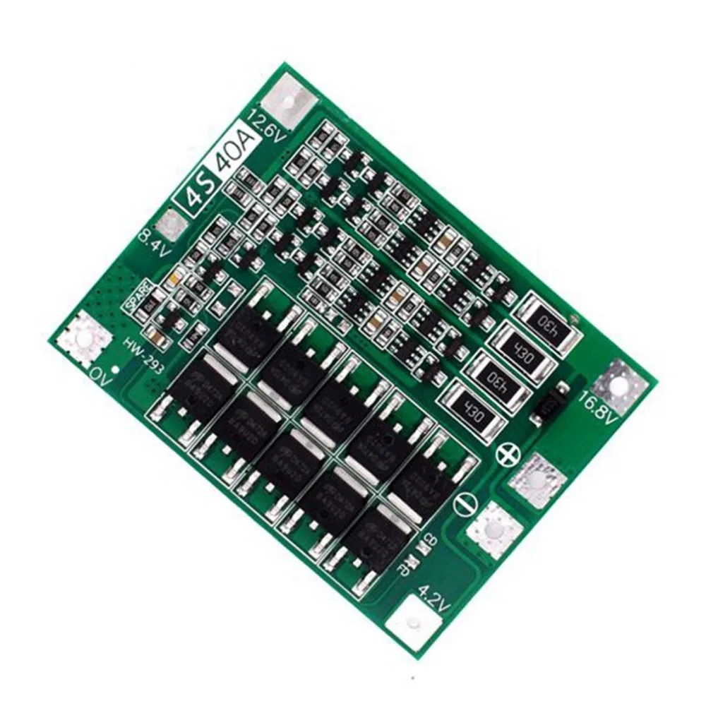 4S литий-ионная литиевая батарея 18650 зарядное устройство PCB BMS Защитная плата Lipo мобильный модуль с сбалансированным стартовым сверлом 40A ток