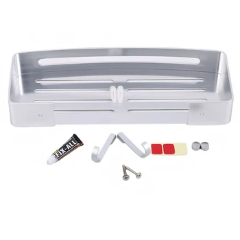 

Bathroom Shelf Single Layer With Hook Free Punching Hotel Bathroom Shelf Wall Hanging Metal Pendant Triangle Bath Products