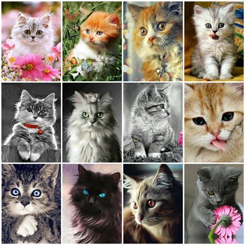 

MomoArt Diamond Painting Mosaic Animals Picture Of Rhinestones Full Square Embroidery Cross Stitch Cat Kit Wall Art 5D DIY