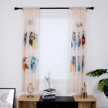 

Lychee Owl Printed Curtain Modern Door Curtain Window Room Divider Curtain Valance Home Decoration