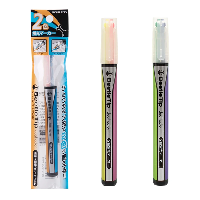 Ensemble de stylos fineliner surligneur bidirectionnel Kokuyo Mark+