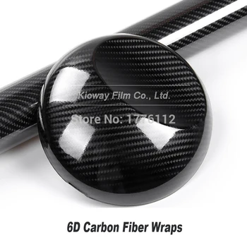 

black Carbon Fiber Viny wrapping Film high glossy warp 6D carbon fibre Interior Classical carbon fibre 5m/10m/18m