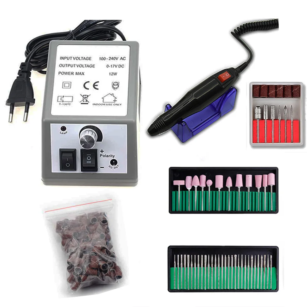 Профессиональный фрезерный маникюрный станок, набор сверл для ногтей, набор инструментов для дизайна ногтей с 3 коробками, профессиональный набор сверл для ногтей