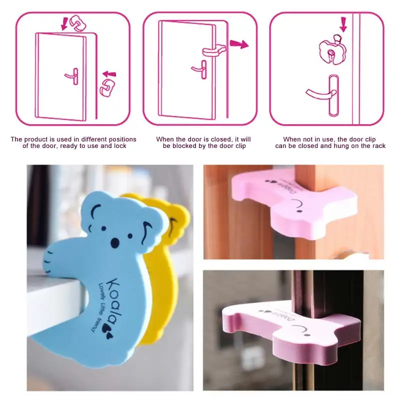 5pcs Child safety door cards are used for door tables and chairs to avoid collision and anti-locking Two styles of random colors