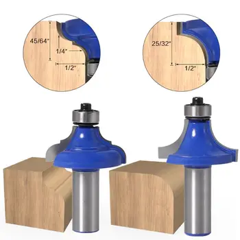 

12mm 1/2" Shank Corner Round Over Router Bit with Bearing Milling Flash Trimmer